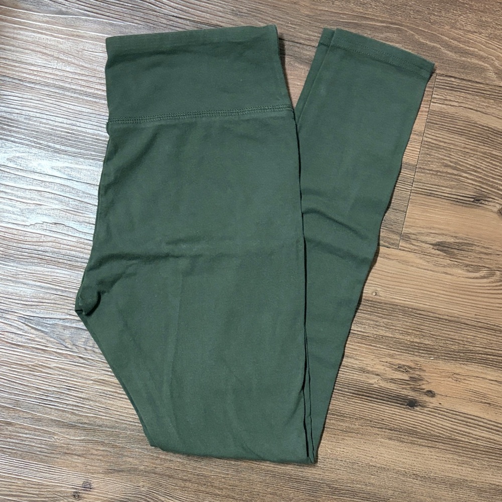 Green Cotton Leggings